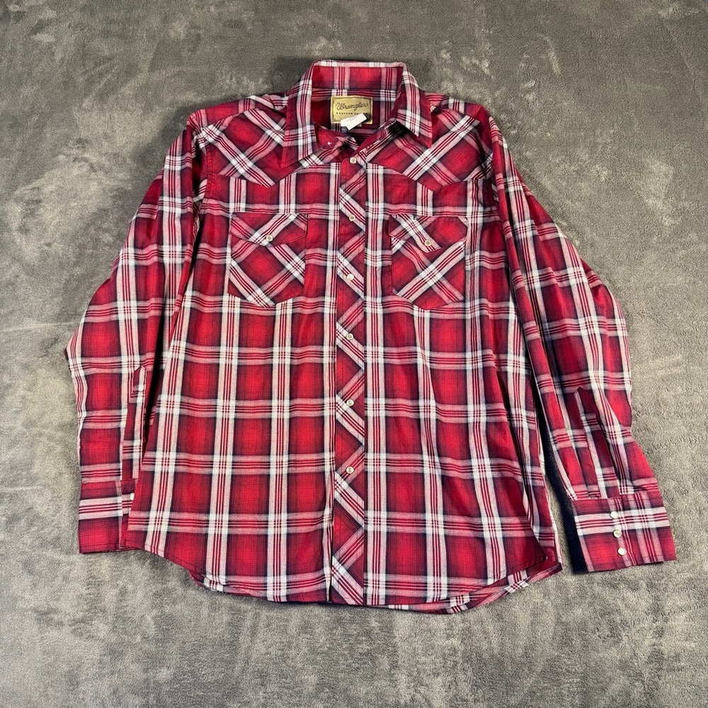 Wrangler Men's pearl snap button shirt L
